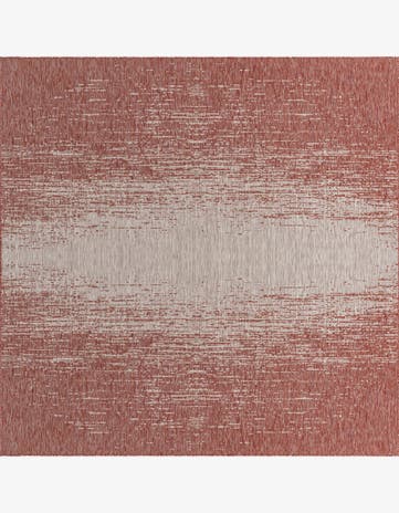 Rust Red Easy-Clean Modern Indoor / Outdoor Square Rug
