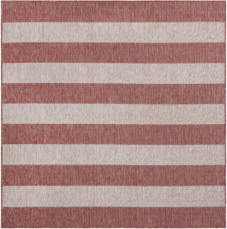 Detail image of 6' x 6' Easy-Clean Ribbon Indoor / Outdoor Square Rug