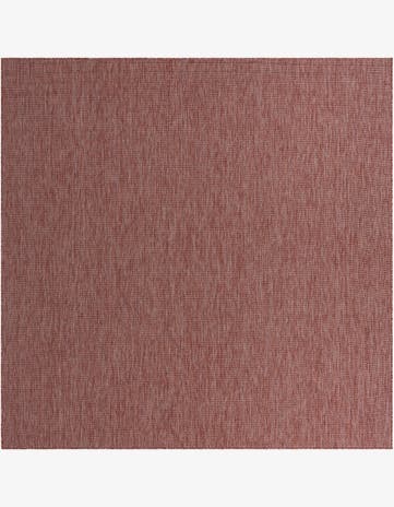 Rust Red Easy-Clean Solid Indoor / Outdoor Square Rug
