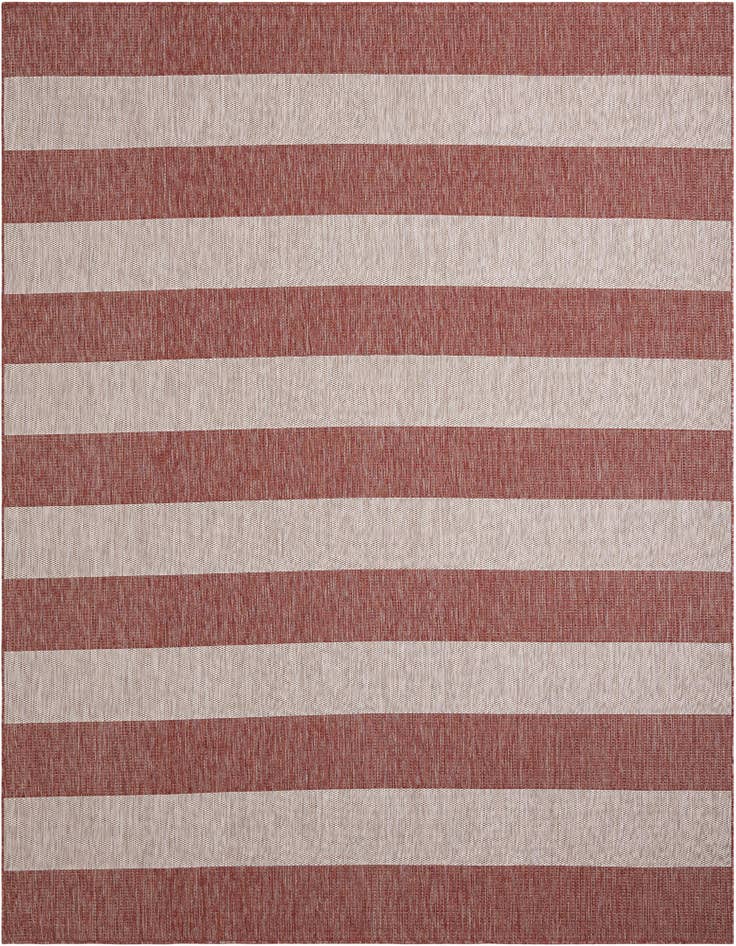 Detail image of 10' x 10' Easy-Clean Striped Indoor / Outdoor Square Rug