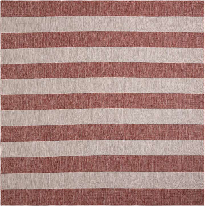 10' x 10' Easy-Clean Striped Indoor / Outdoor Square Rug