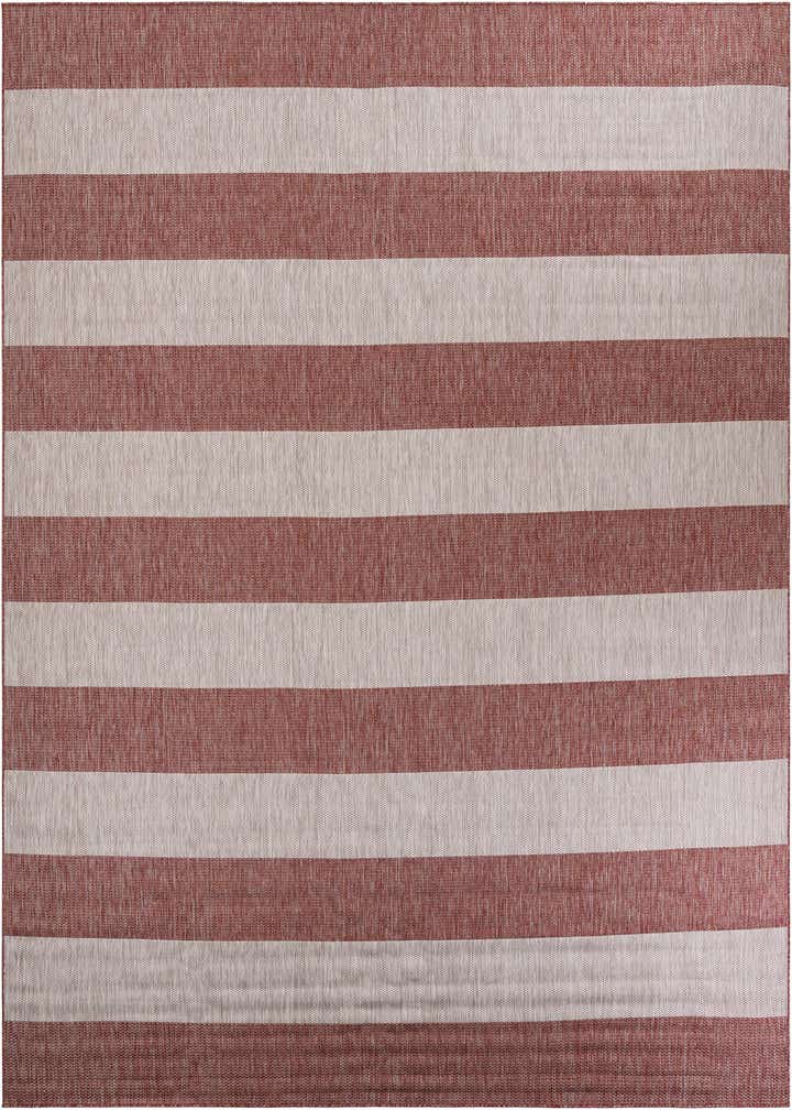12' x 12' Easy-Clean Striped Indoor / Outdoor Square Rug