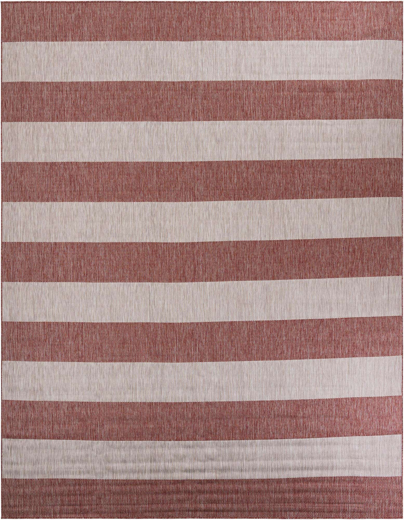 12' x 12' Easy-Clean Striped Indoor / Outdoor Square Rug