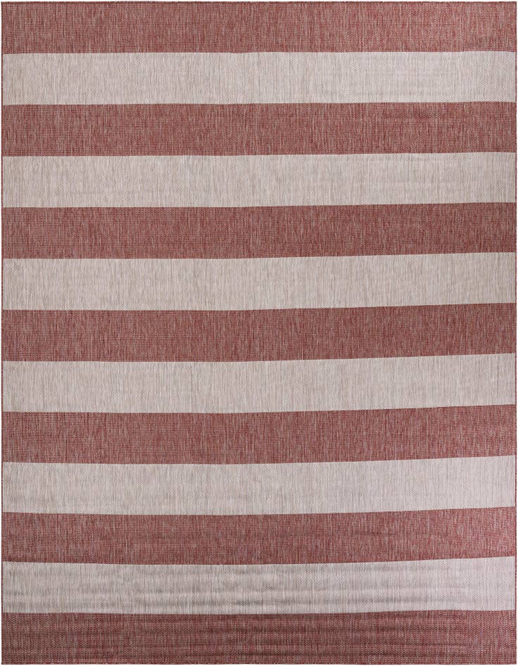 Detail image of 12' x 12' Easy-Clean Striped Indoor / Outdoor Square Rug