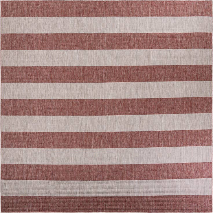 Detail image of 12' x 12' Easy-Clean Striped Indoor / Outdoor Square Rug