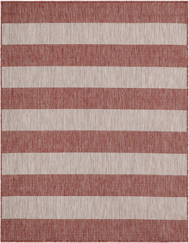 Detail image of 5' 3 x 5' 3 Easy-Clean Striped Indoor / Outdoor Square Rug