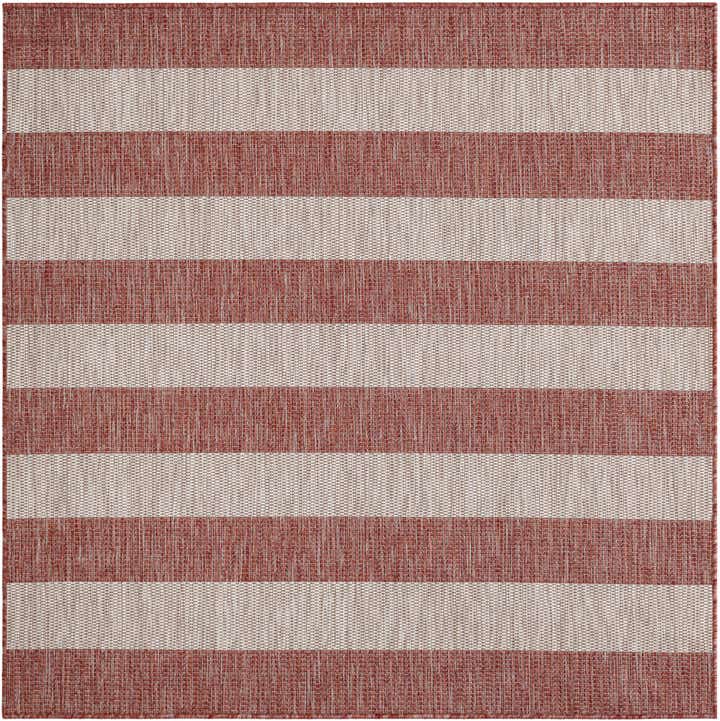 5' 3 x 5' 3 Easy-Clean Striped Indoor / Outdoor Square Rug