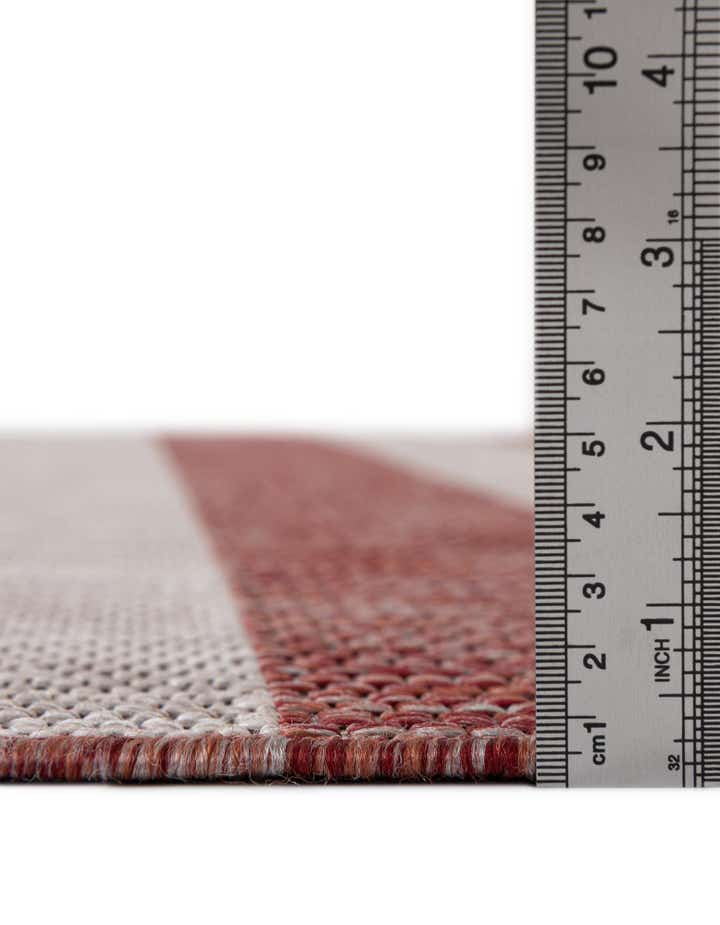 12' x 12' Easy-Clean Striped Indoor / Outdoor Square Rug