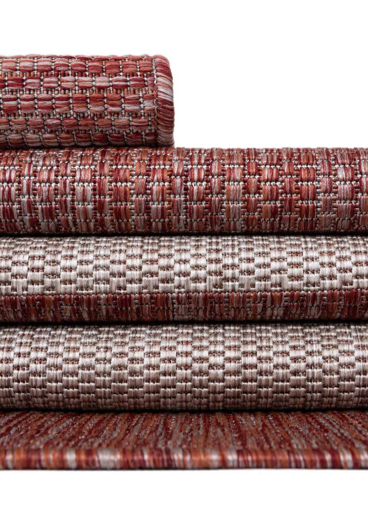 6' x 6' Easy-Clean Striped Indoor / Outdoor Square Rug