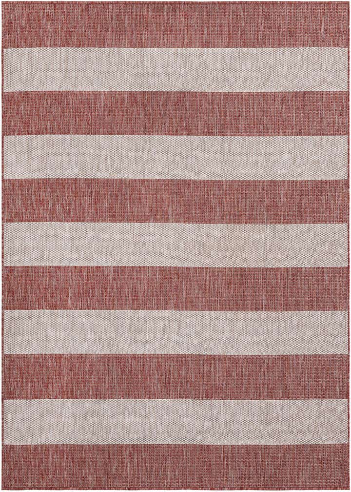 6' x 6' Easy-Clean Striped Indoor / Outdoor Square Rug