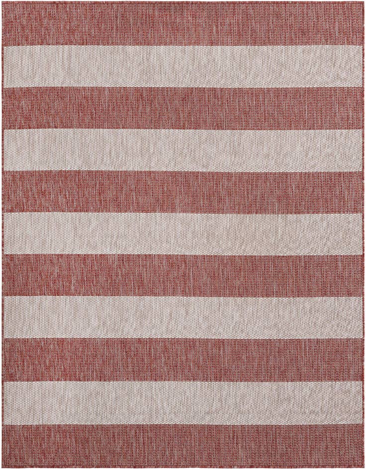 Detail image of 6' x 6' Easy-Clean Striped Indoor / Outdoor Square Rug
