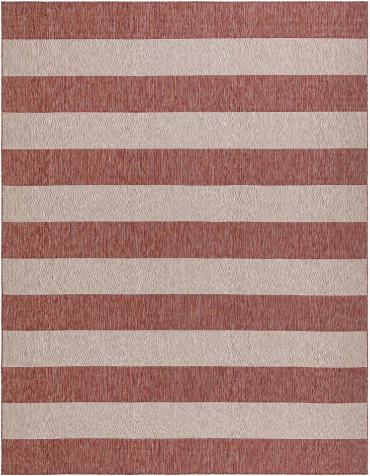 Detail image of 13' x 13' Easy-Clean Striped Indoor / Outdoor Square Rug