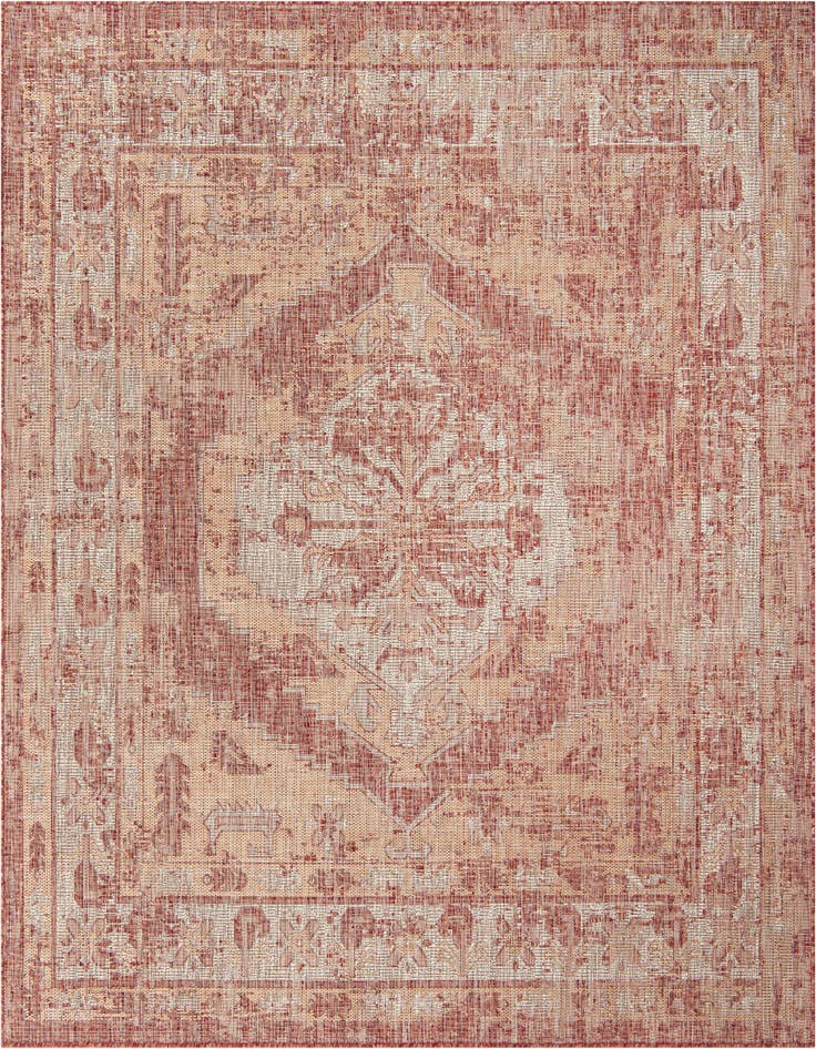 Detail image of 7' 10 x 7' 10 Easy-Clean Traditional Indoor / Outdoor Square Rug