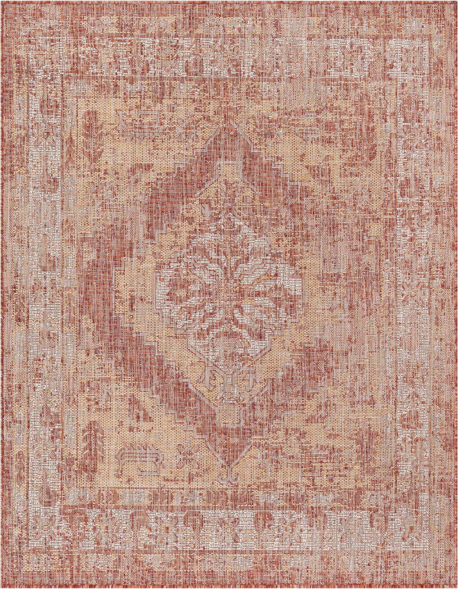 5' 3 x 5' 3 Easy-Clean Traditional Indoor / Outdoor Square Rug
