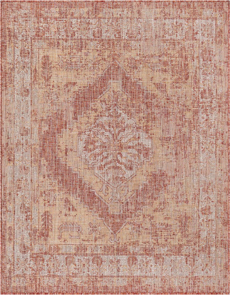 Detail image of 5' 3 x 5' 3 Easy-Clean Traditional Indoor / Outdoor Square Rug