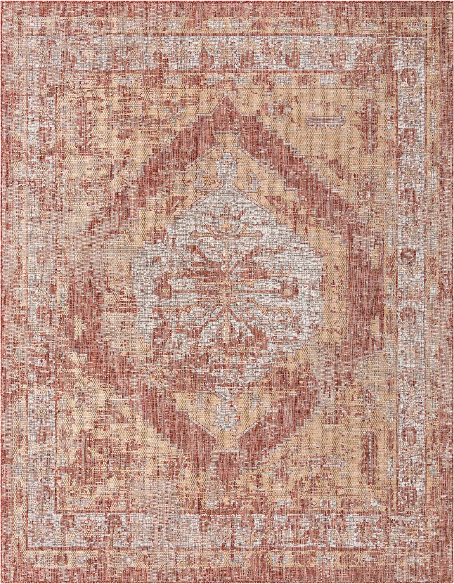 13' x 13' Easy-Clean Traditional Indoor / Outdoor Square Rug
