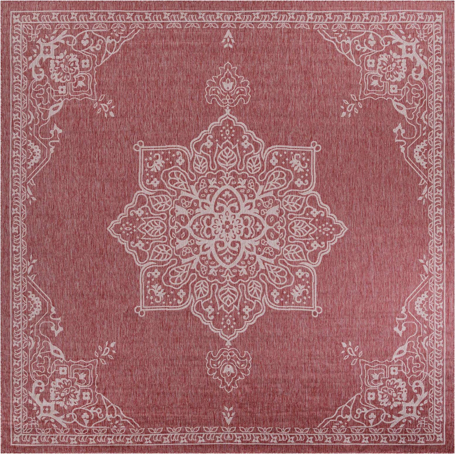12' x 12' Easy-Clean Traditional Indoor / Outdoor Square Rug