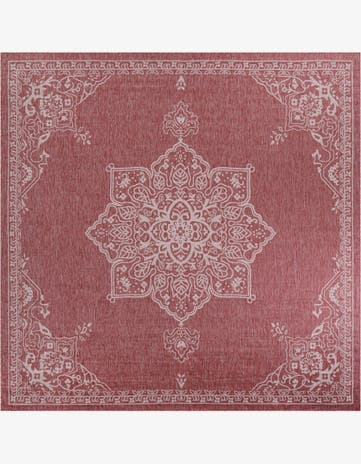 12' x 12' Easy-Clean Traditional Indoor / Outdoor Square Rug