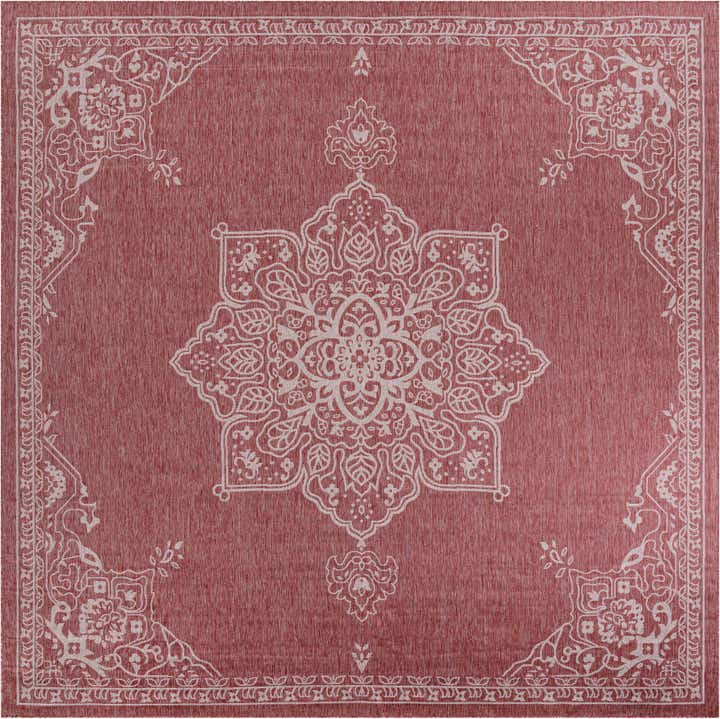 12' x 12' Easy-Clean Traditional Indoor / Outdoor Square Rug