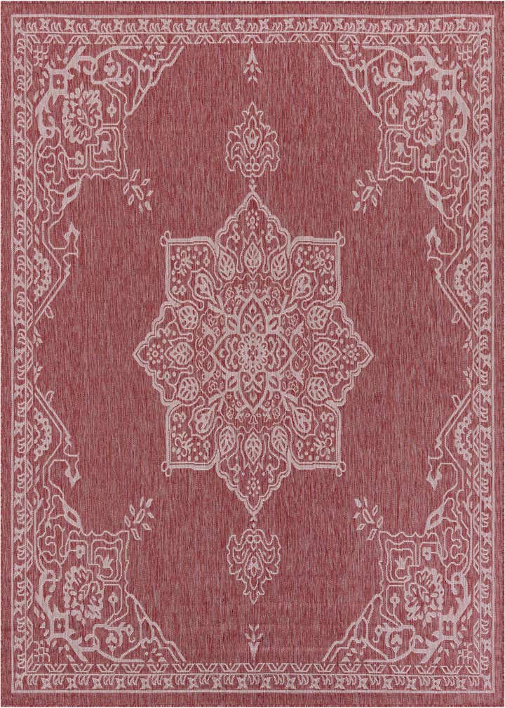 7' 10 x 7' 10 Easy-Clean Traditional Indoor / Outdoor Square Rug