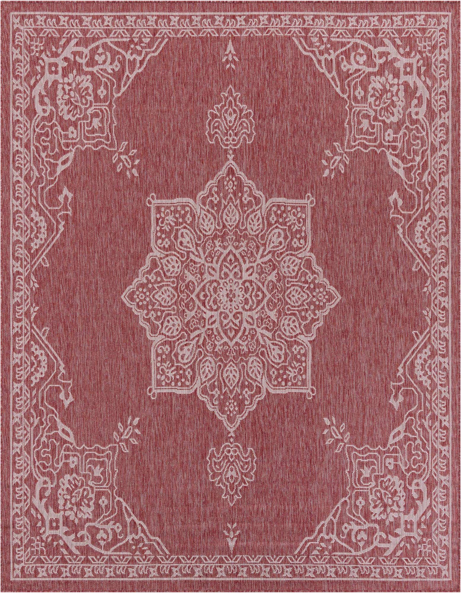 7' 10 x 7' 10 Easy-Clean Traditional Indoor / Outdoor Square Rug