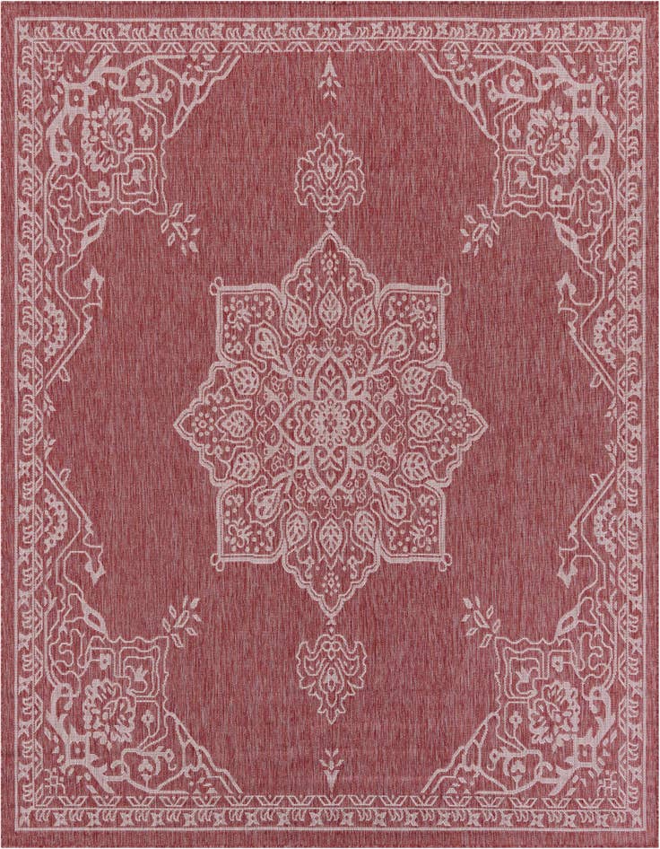 Detail image of 7' 10 x 7' 10 Easy-Clean Traditional Indoor / Outdoor Square Rug