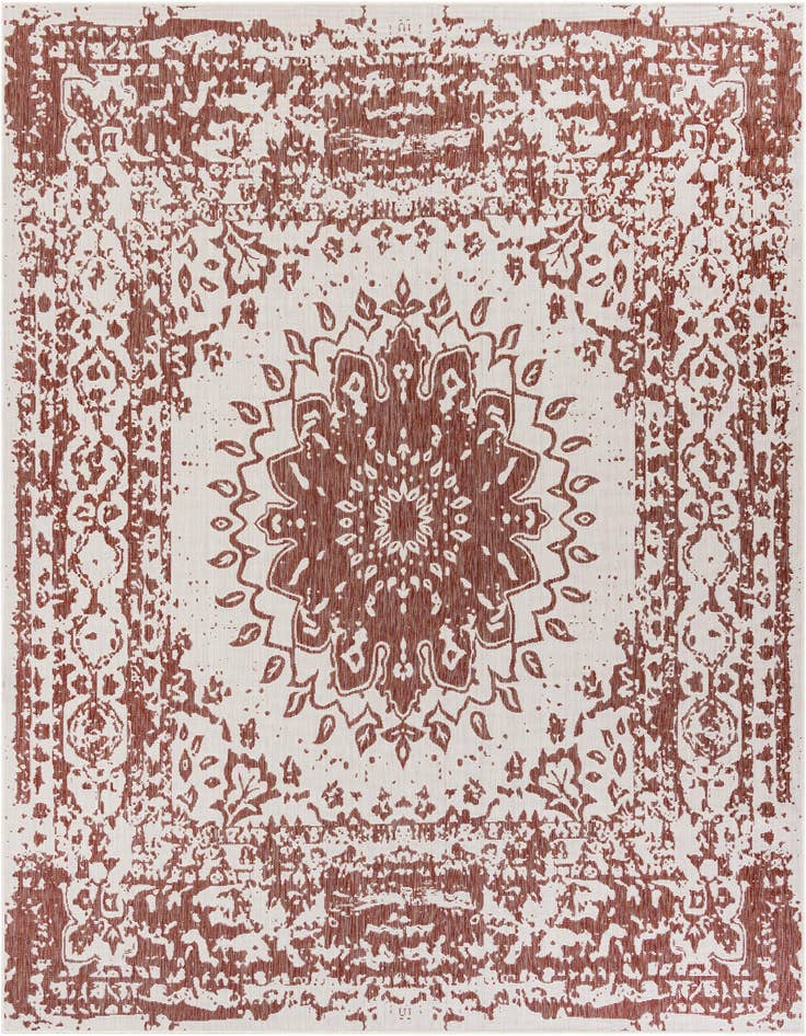 Detail image of 10' x 10' Easy-Clean Traditional Indoor / Outdoor Square Rug