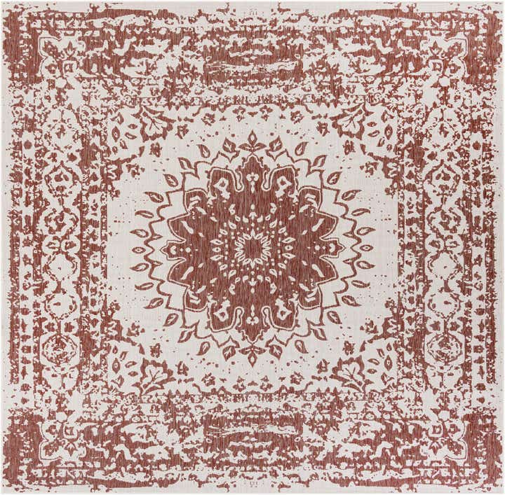 10' x 10' Easy-Clean Traditional Indoor / Outdoor Square Rug
