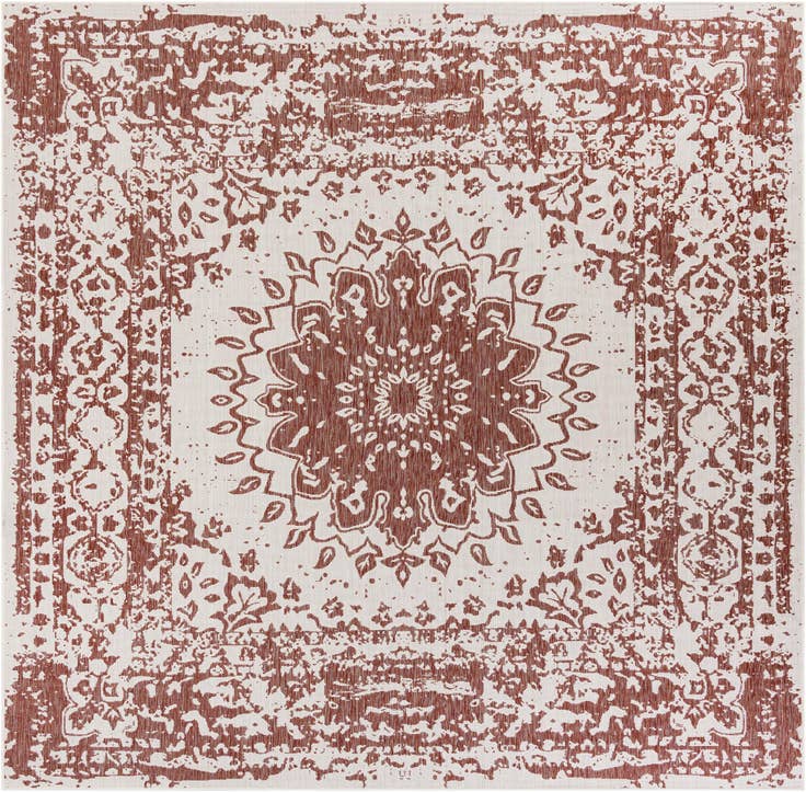 Detail image of 10' x 10' Easy-Clean Traditional Indoor / Outdoor Square Rug