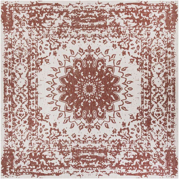 12' x 12' Easy-Clean Traditional Indoor / Outdoor Square Rug