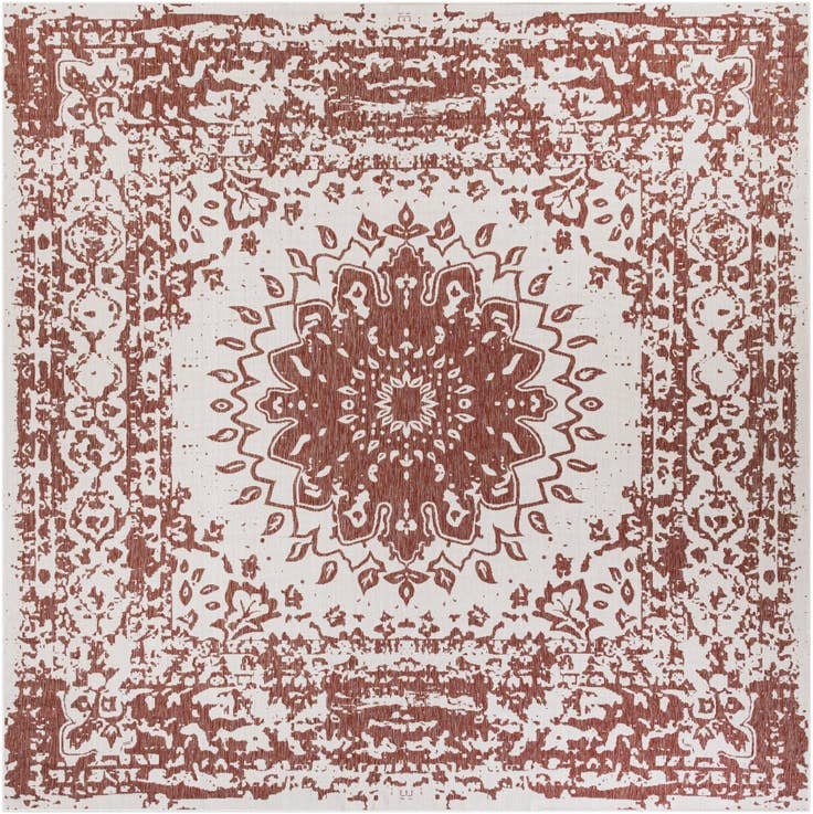 Detail image of 12' x 12' Easy-Clean Traditional Indoor / Outdoor Square Rug