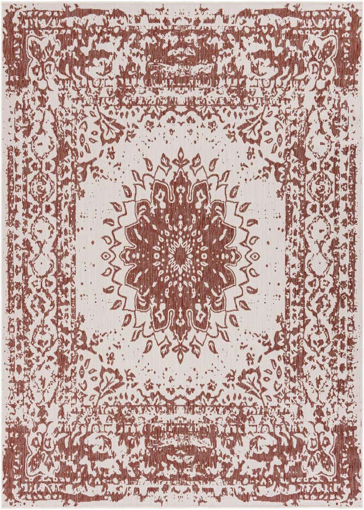 7' 10 x 7' 10 Easy-Clean Traditional Indoor / Outdoor Square Rug