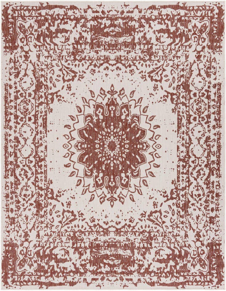 Detail image of 7' 10 x 7' 10 Easy-Clean Traditional Indoor / Outdoor Square Rug