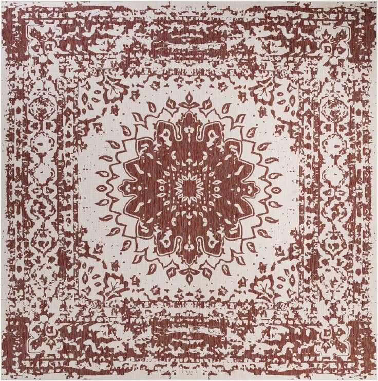 Detail image of 13' x 13' Easy-Clean Traditional Indoor / Outdoor Square Rug