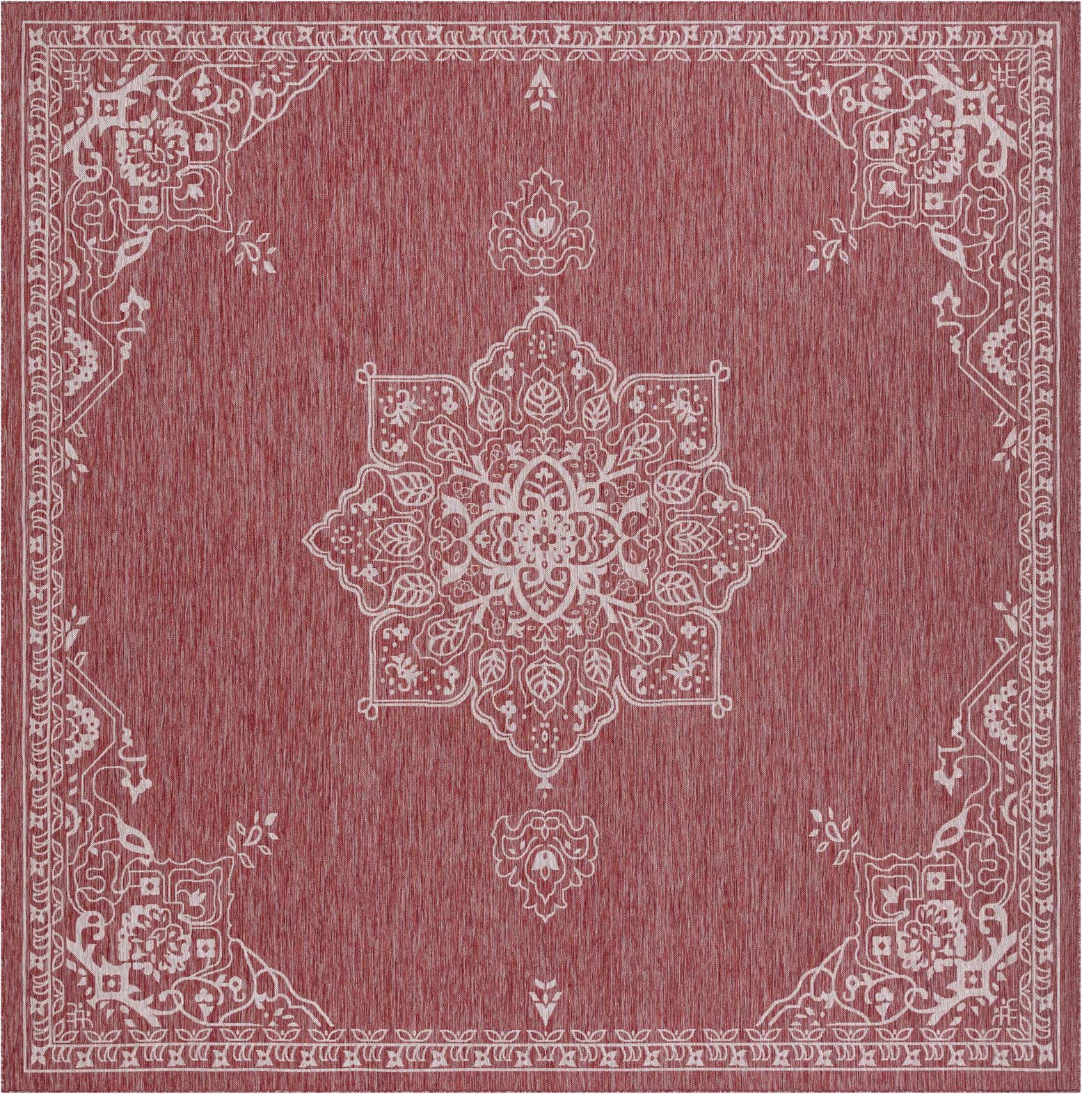 13' x 13' Easy-Clean Traditional Indoor / Outdoor Square Rug