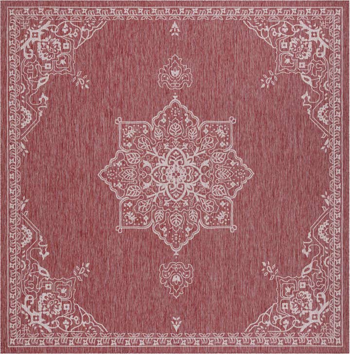 13' x 13' Easy-Clean Traditional Indoor / Outdoor Square Rug
