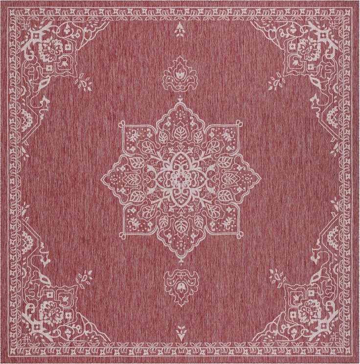 Detail image of 13' x 13' Easy-Clean Traditional Indoor / Outdoor Square Rug