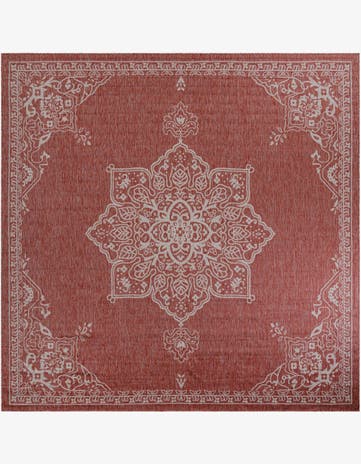 12' x 12' Easy-Clean Traditional Indoor / Outdoor Square Rug