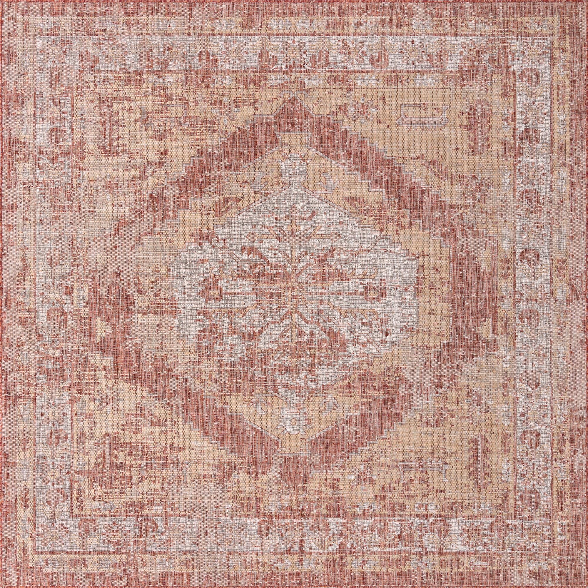 305cm x 305cm  Washable Traditional Indoor / Outdoor Square Rug