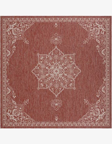 13' x 13' Easy-Clean Traditional Indoor / Outdoor Square Rug