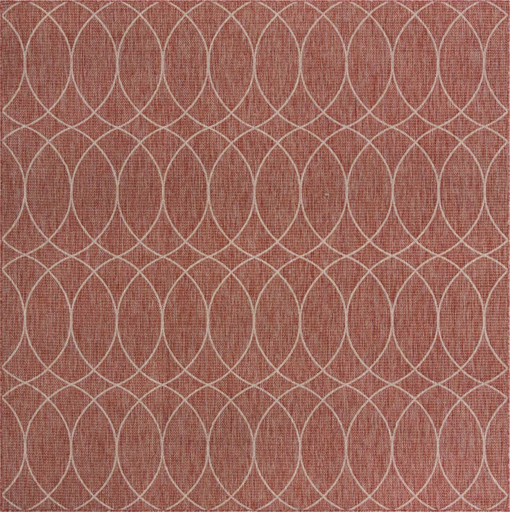 Detail image of 10' x 10' Easy-Clean Trellis Indoor / Outdoor Square Rug