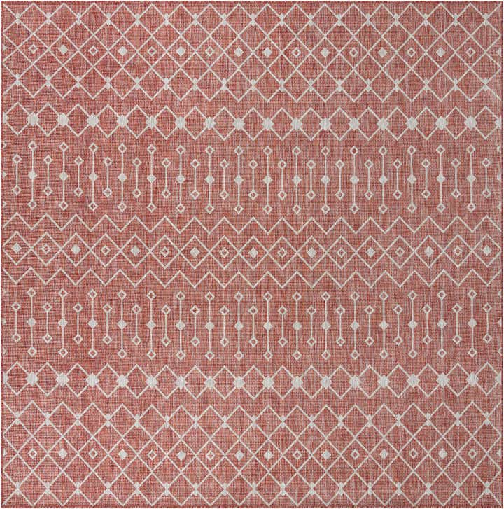 10' 8 x 10' 8 Easy-Clean Trellis Indoor / Outdoor Square Rug