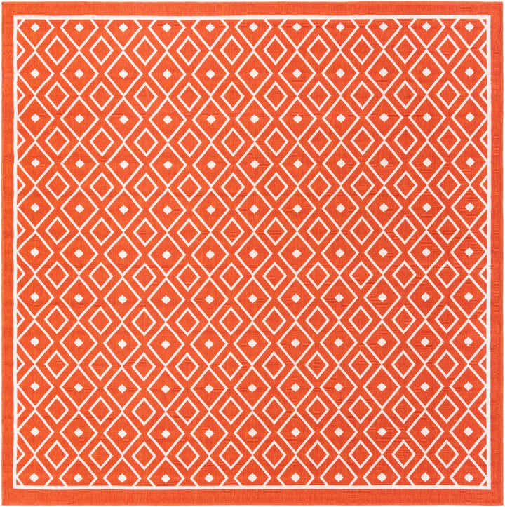 7' 10 x 7' 10 Easy-Clean Trellis Indoor / Outdoor Square Rug