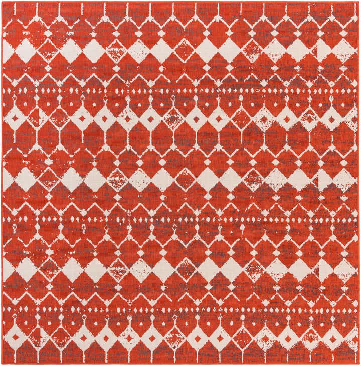 7' 10 x 7' 10 Easy-Clean Trellis Indoor / Outdoor Square Rug