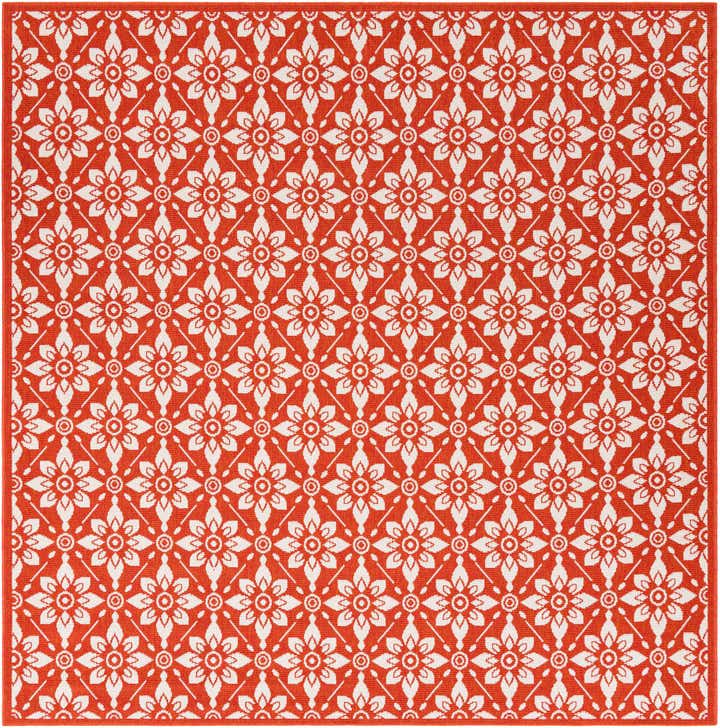 7' 10 x 7' 10 Easy-Clean Trellis Indoor / Outdoor Square Rug