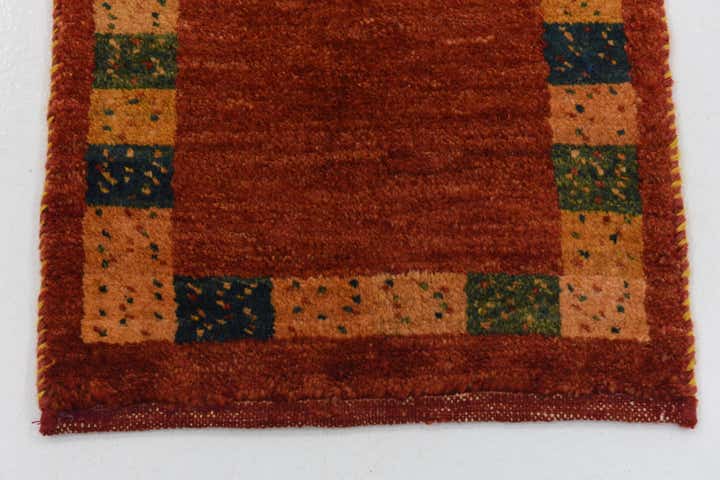 1' 3 x 1' 4 Hand Knotted Shiraz-Gabbeh Persian Wool Square Rug