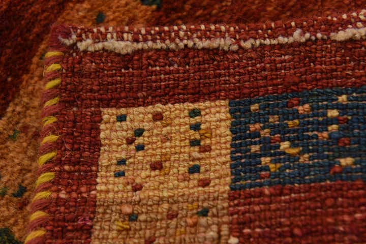 1' 3 x 1' 4 Hand Knotted Shiraz-Gabbeh Persian Wool Square Rug