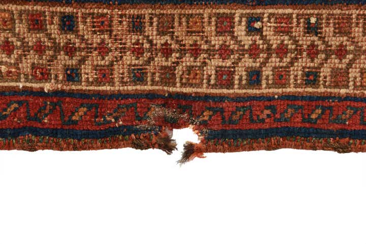 5' 1 x 6' Hand Knotted Shiraz Persian Wool Square Rug