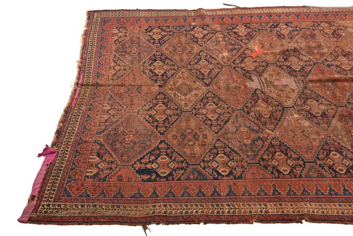 5' 1 x 6' Hand Knotted Shiraz Persian Wool Square Rug