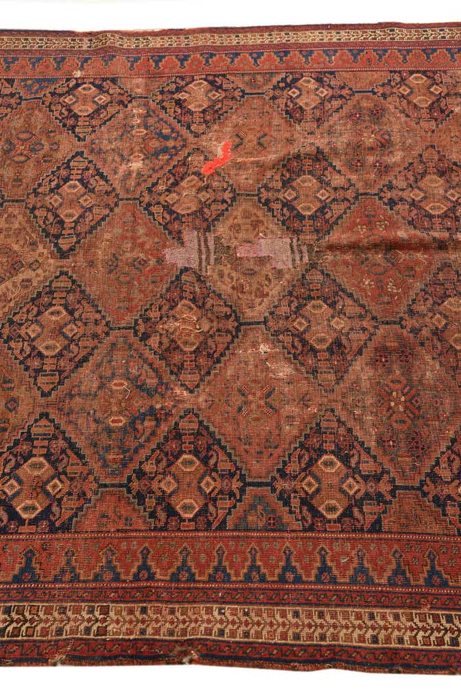 5' 1 x 6' Hand Knotted Shiraz Persian Wool Square Rug